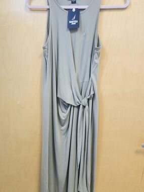 Nautica Sleeveless Knot-Front Maxi Dress in Sage Green